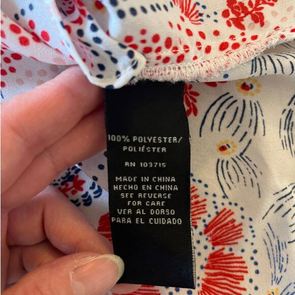 Zac & Rachel Woman Asymmetrical Hem Multicolor Floral Blouse Size 2X Sleeveless - Picture 4 of 7